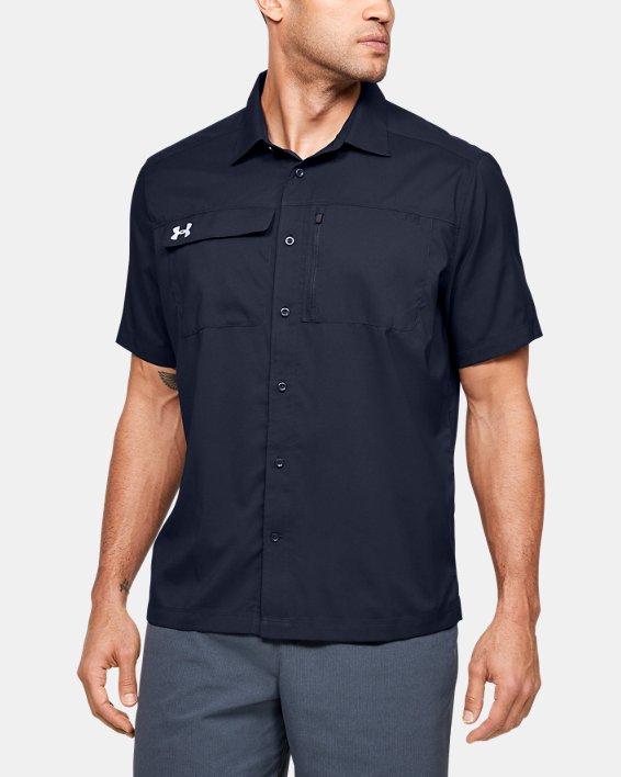 Men's UA Motivator Coach's Button Up Shirt, Blue, pdpMainDesktop image number 0